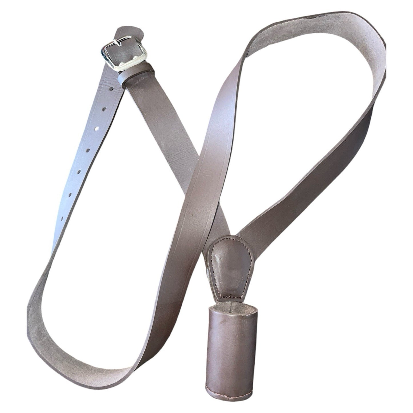 FLAG POLE HOLDER CROSS BELT CARRIER BROWN, BLACK, WHITE LEATHER PARADE ARMY