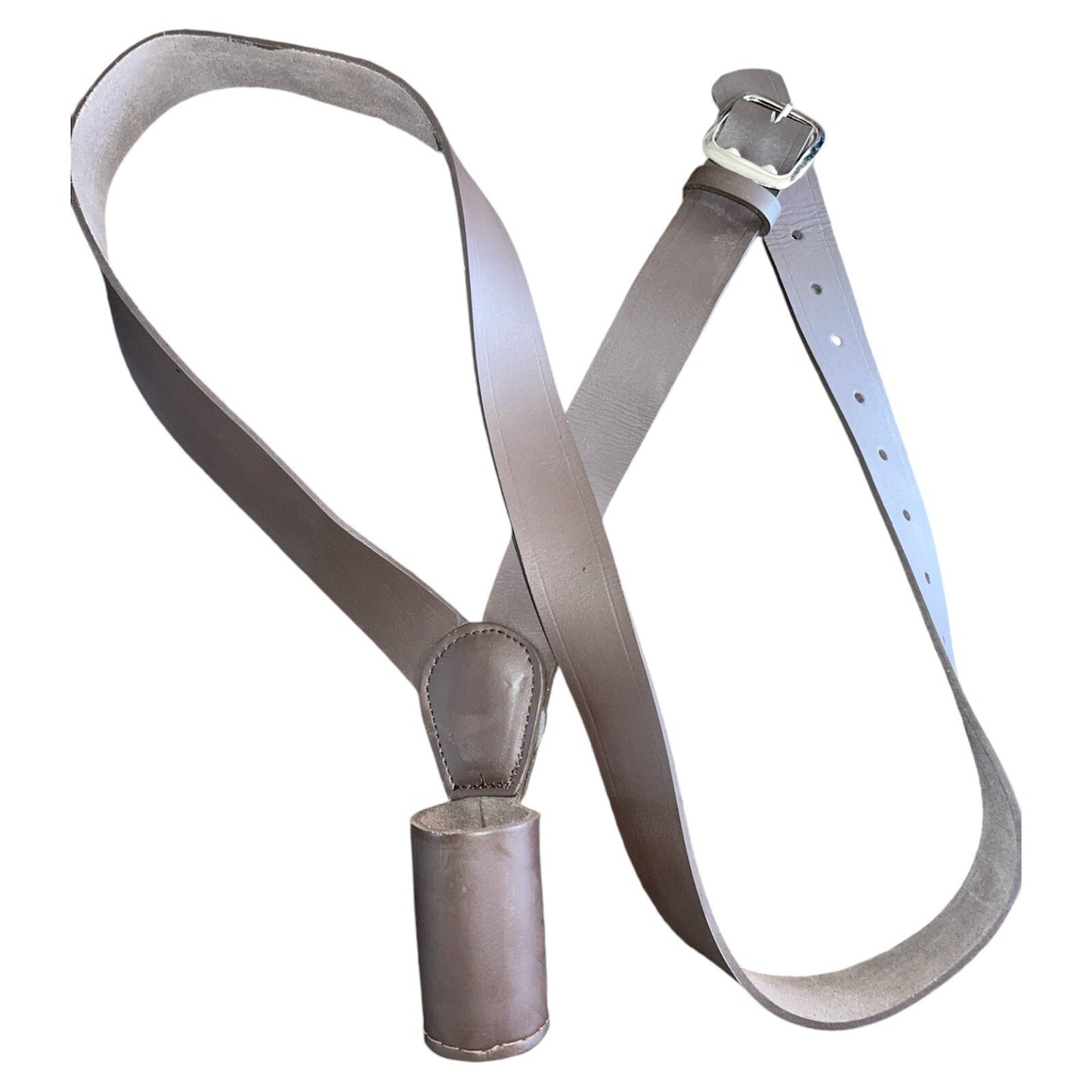FLAG POLE HOLDER CROSS BELT CARRIER BROWN, BLACK, WHITE LEATHER PARADE ARMY