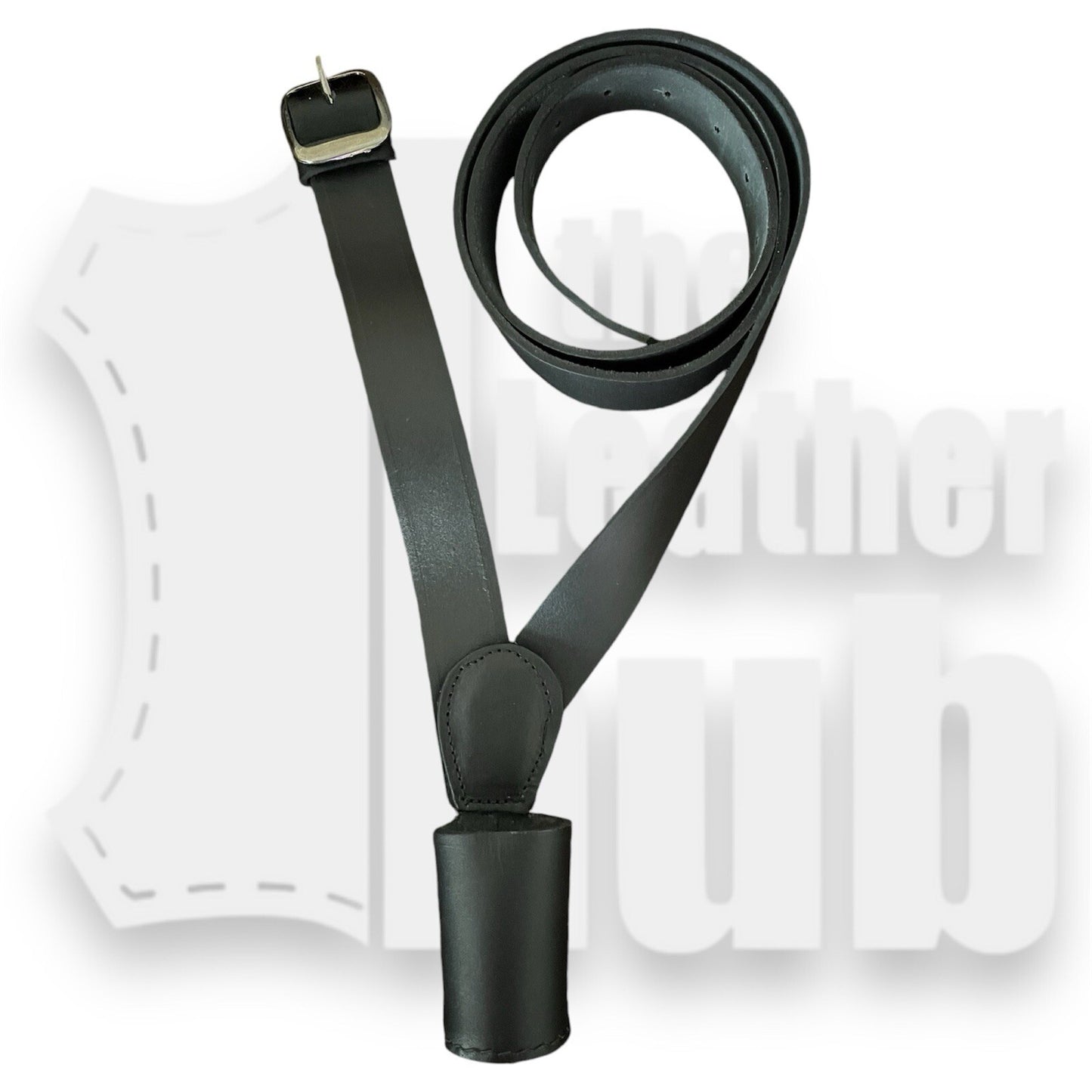 FLAG POLE HOLDER CROSS BELT CARRIER BROWN, BLACK, WHITE LEATHER PARADE ARMY