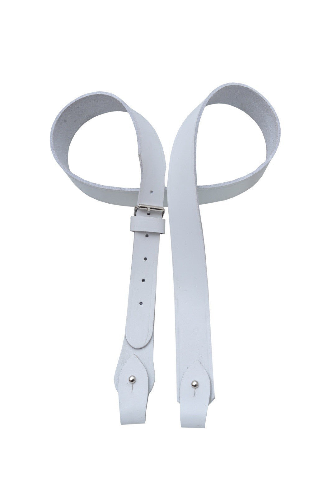 Sam Browne Belt Genuine Leather Complete British Military cross Strap ARMY White