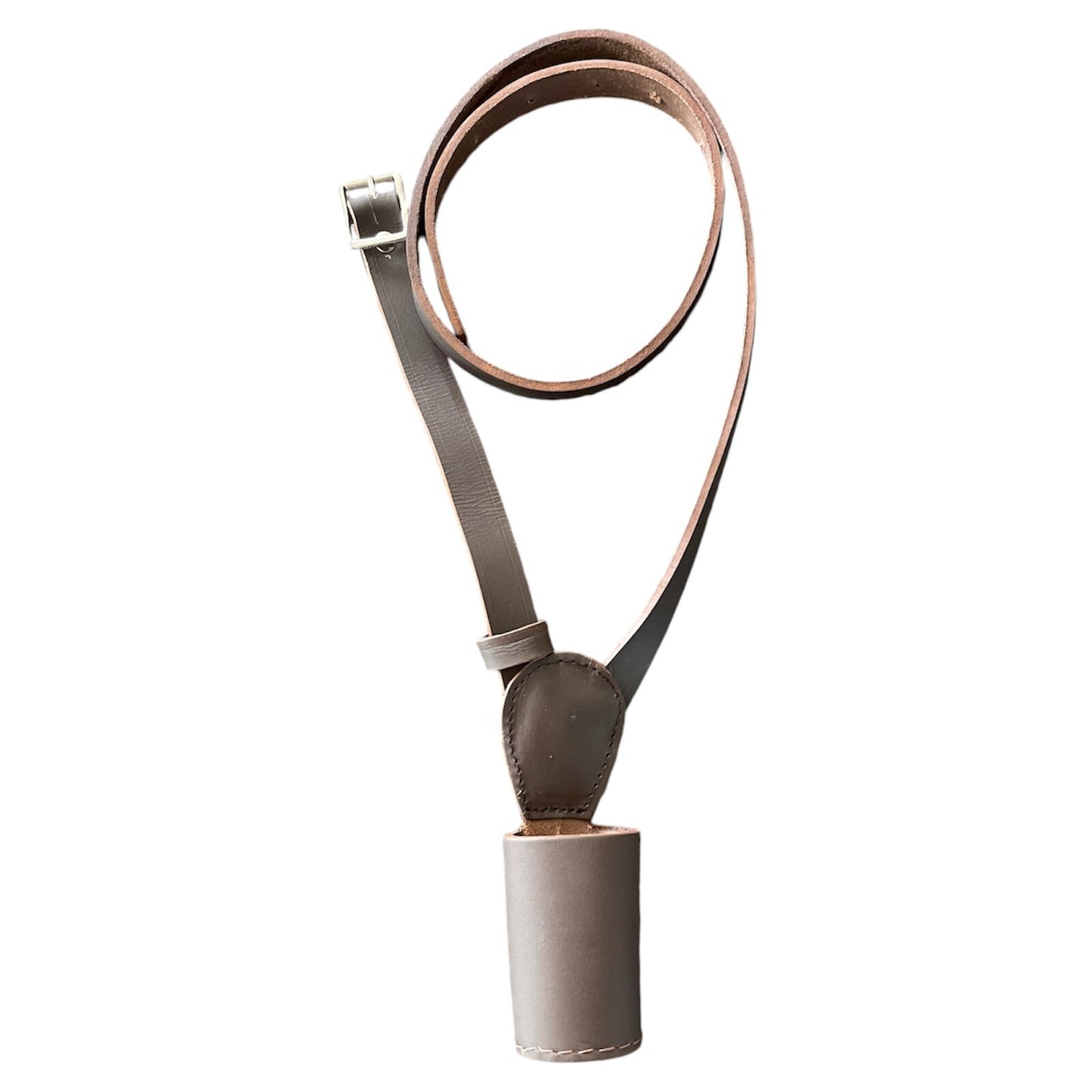 FLAG POLE CROSS BELT HOLDER CARRIER Brown Kids LEATHER Military Parade army