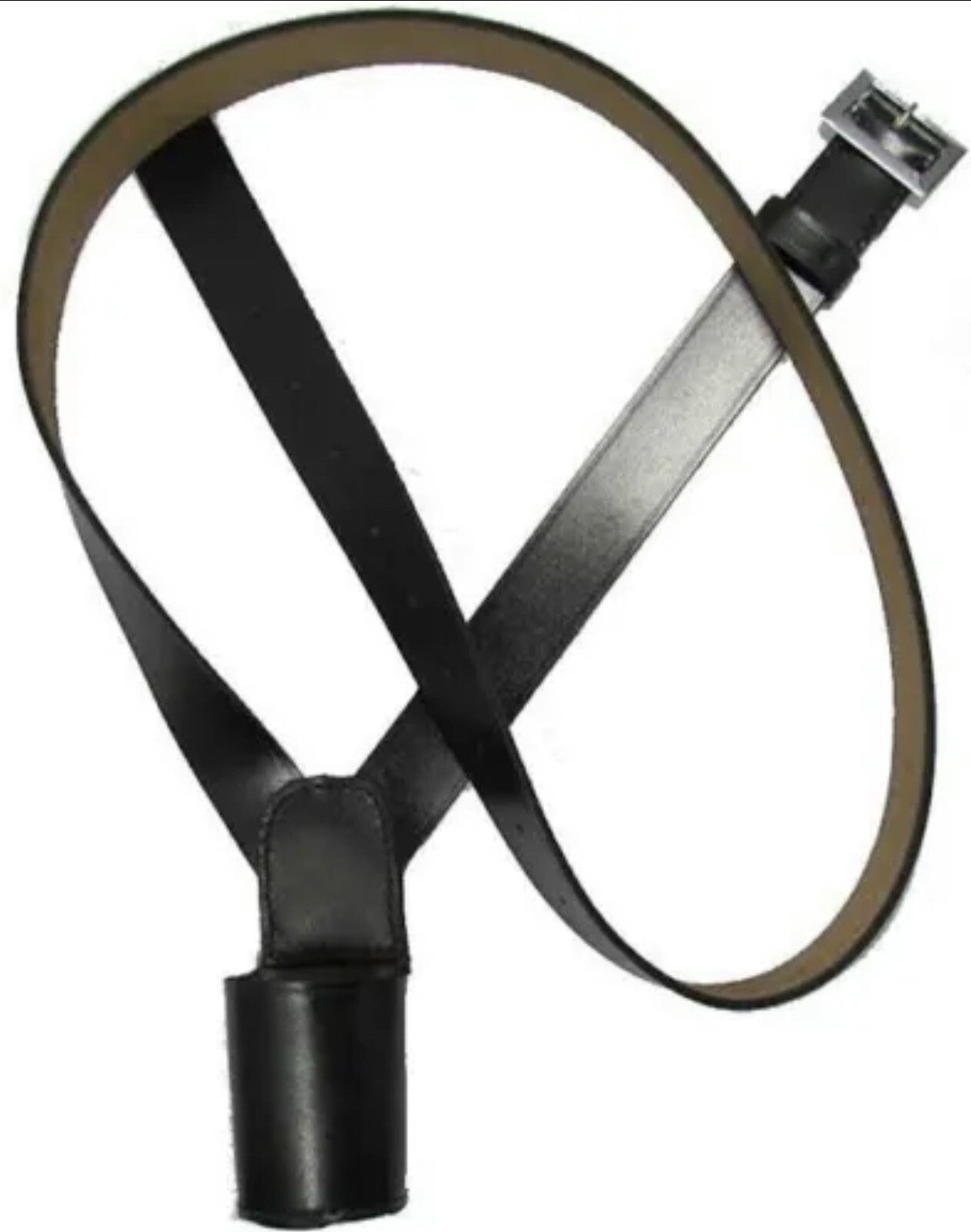 FLAG POLE HOLDER CROSS CARRIER BLACK LEATHER PARADE Military ARMY Masonic B New