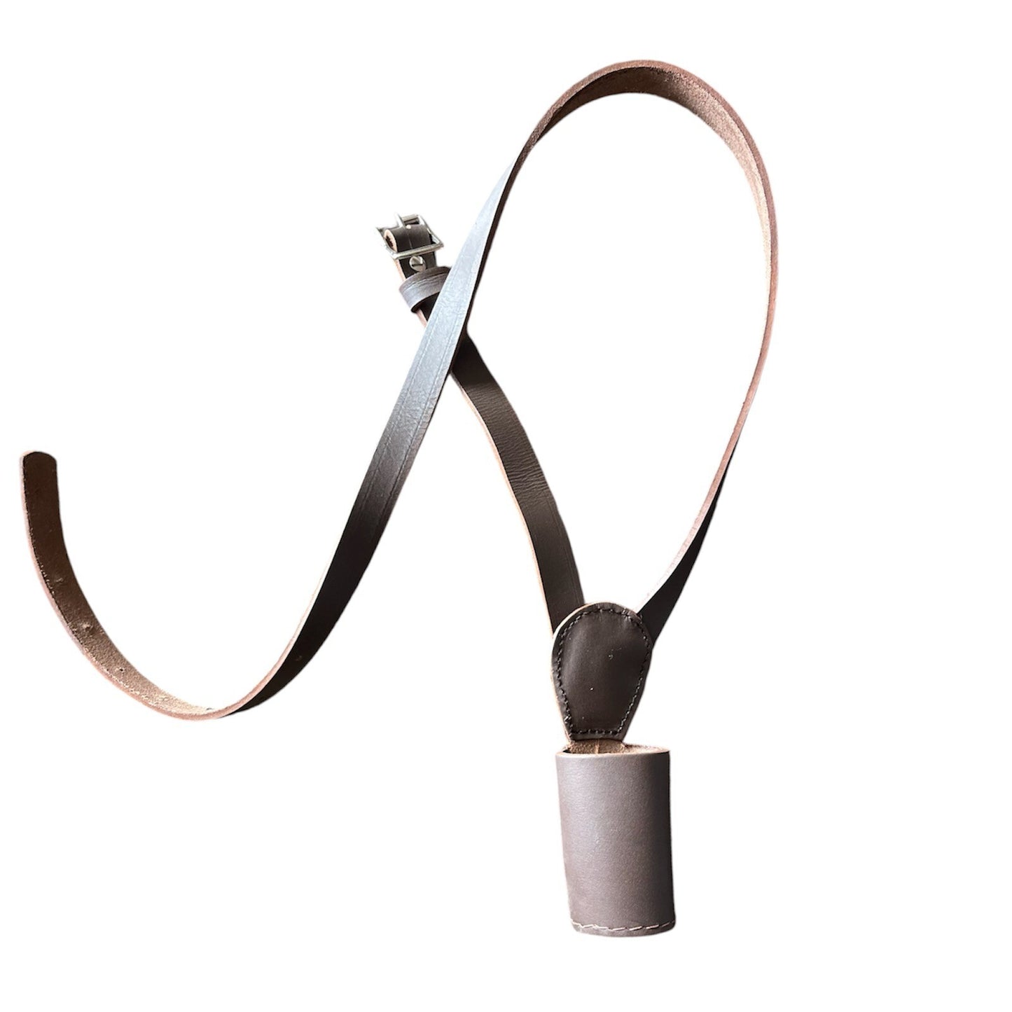 FLAG POLE CROSS BELT HOLDER CARRIER Brown Kids LEATHER Military Parade army