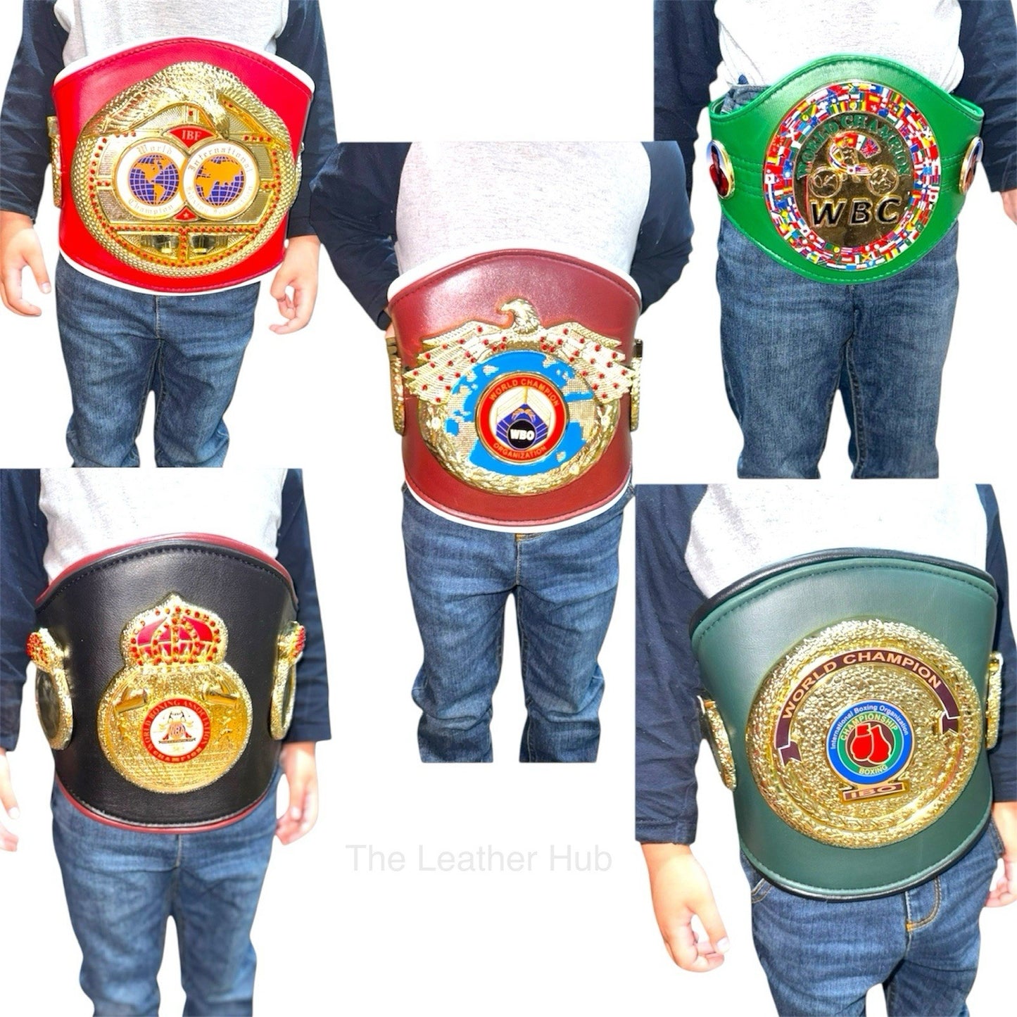 Kids Mini Boxing Championship Belt, IBO, WBO, IBF, WBA, WBC, Replica Title Belts