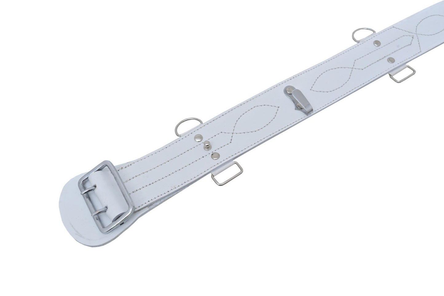 Sam Browne Belt Genuine Leather Complete British Military cross Strap ARMY White