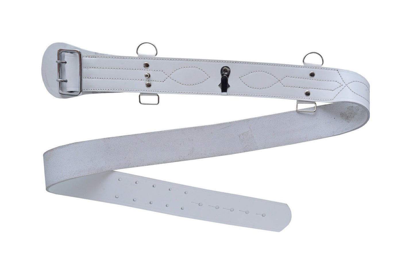 Sam Browne Belt Genuine Leather Complete British Military cross Strap ARMY White